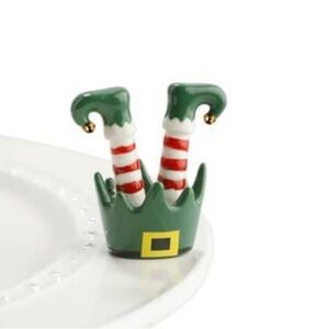 Nora Fleming Elf Legs Mini - Green and Red